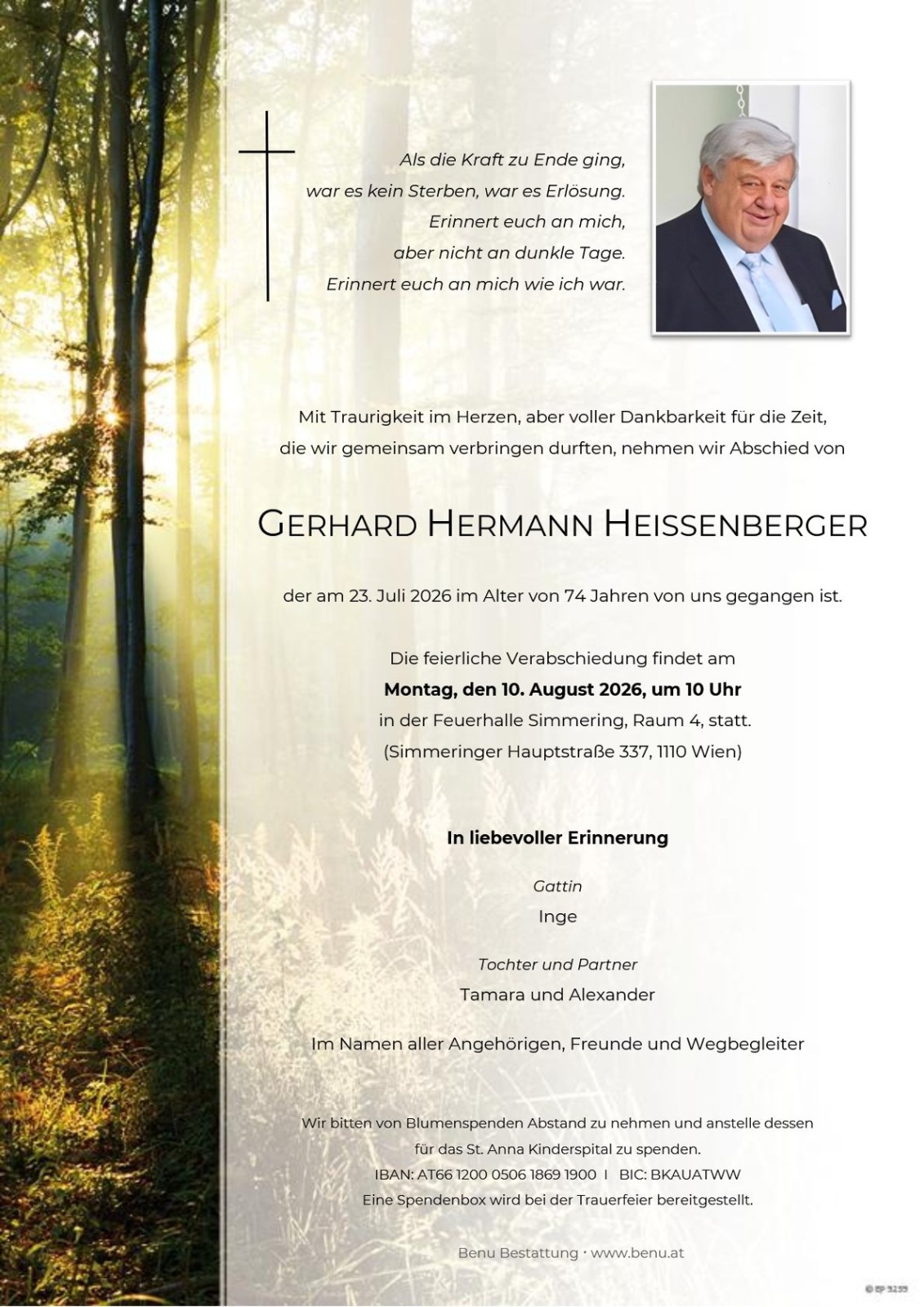 Nachruf auf Gerhard Heißenberger Nachruf auf Gerhard Heißenberger